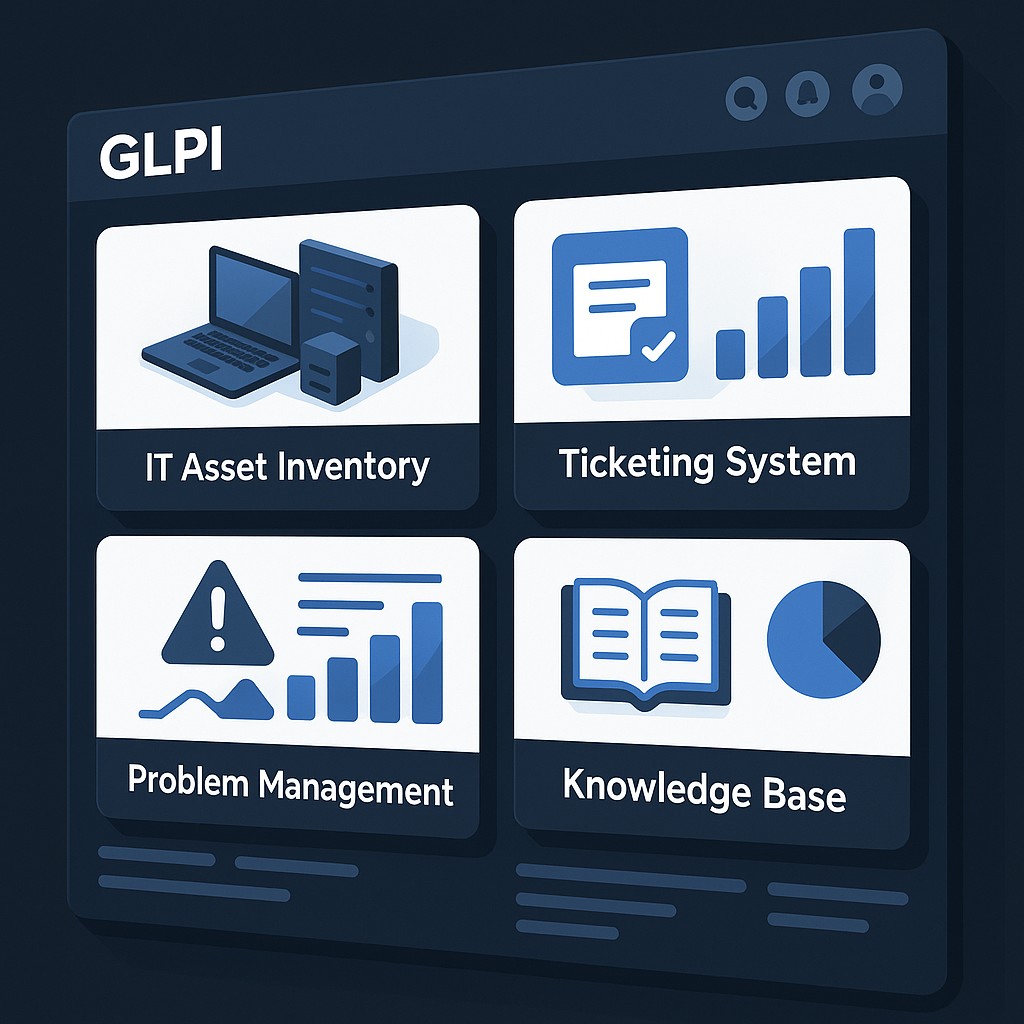 Schéma des fonctionnalités de GLPI