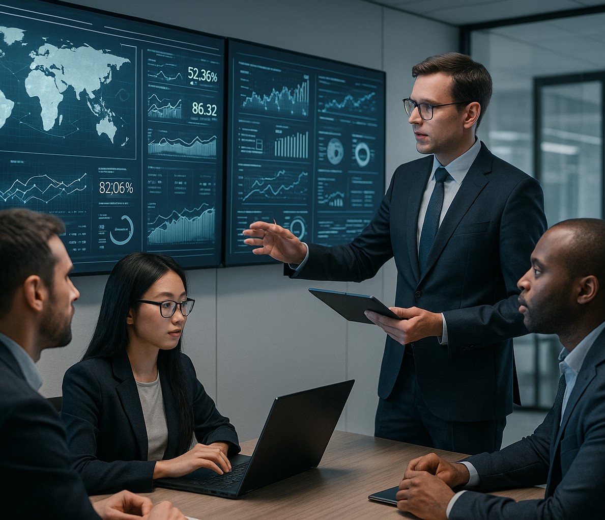 Equipe d'experts IT analysant des donn&eacute;es