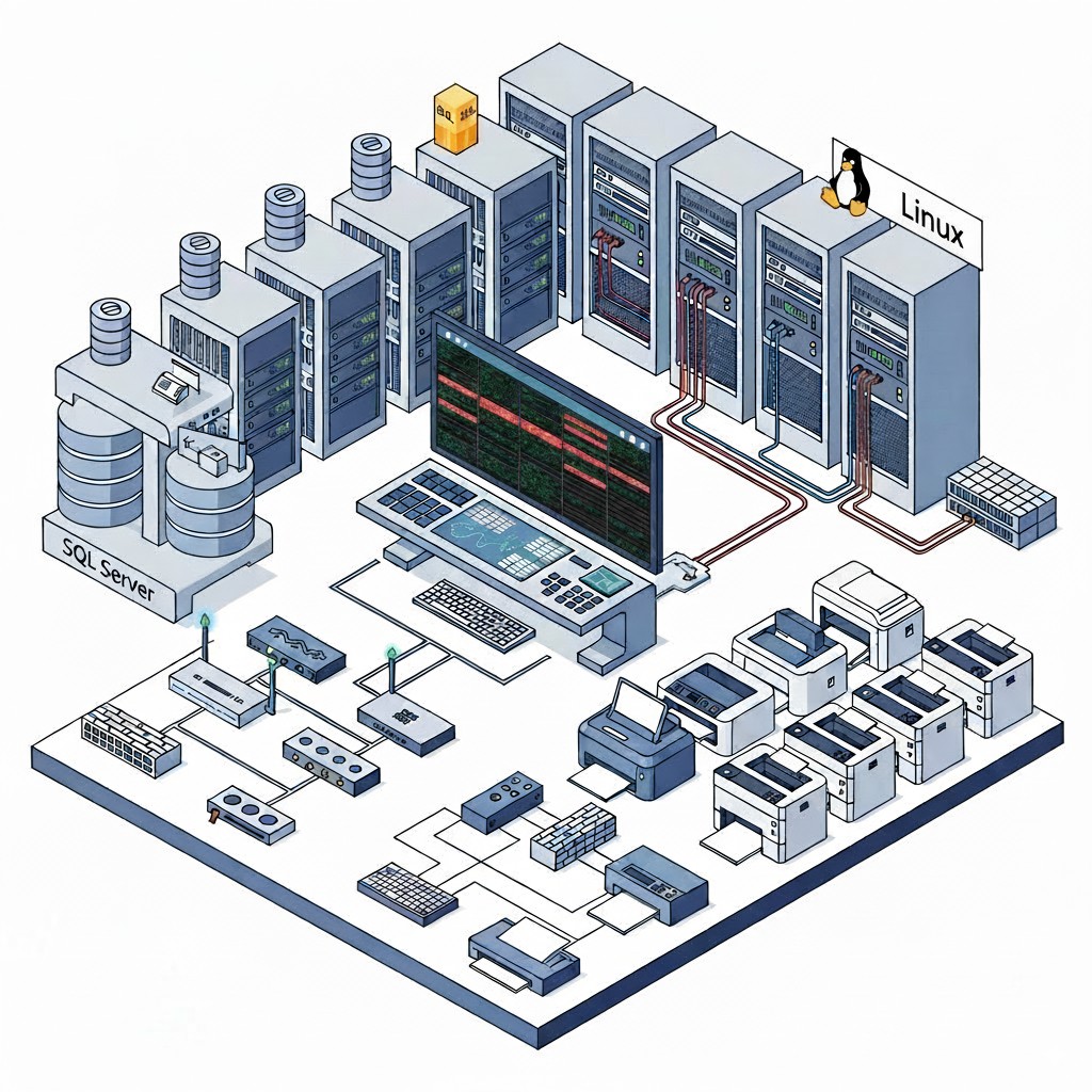Schéma d'une infrastructure IT centralisée